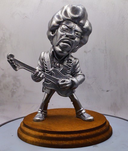 Jimi hendrix statue - statue-, metallic