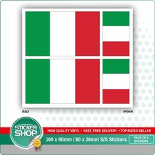 4 x ITALY / ITALIAN FLAG VINYL