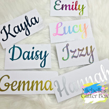 Personalised Name Sticker Vinyl Word Label Decal Bauble Water Bottle Lunch Box .