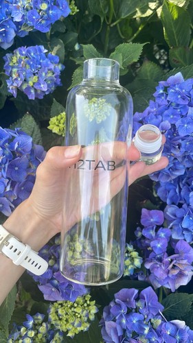 Glass water bottle - glass, (plastic
