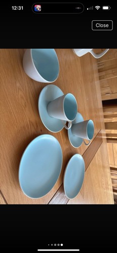 Vintage blue poole pottery tea - blue,