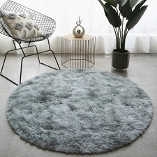 Round Shaggy Rug Living Room Bedroom Carpet Fluffy Anti-Skid Mat 60/80/100/120cm