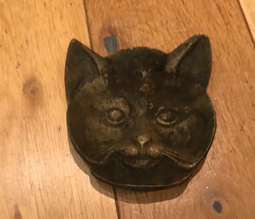 Vintage solid brass cat - vintage,