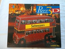 MB PUZZ3D LONDON No.8 BUS 3D JIGSAW PUZZLE ROUTEMASTER SCHWEPPES VGC 100%