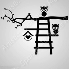 Owls ladder reusable stencil - ladder,