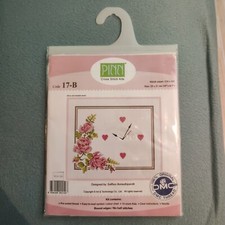 PINN Cross Stitch Clock pink
