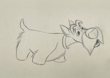Lady and The Tramp Jock Production Drawing Disney Cel Original Scottish Terrier