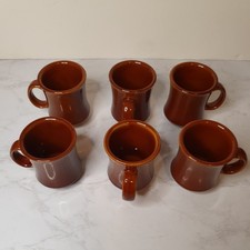 SET OF 6 Diner Style - REGO coffee tea Mugs Cups Retro Vintage C688-07