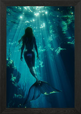 Mermaid in the Depths Framed