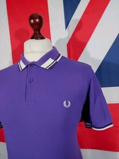 Fred Perry Abstract Tipped Polo - XL - Purple - Mod Casuals 60's