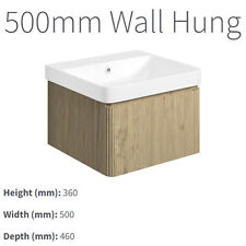 Oak Vanity Unit Sink Bathroom Cabinetry Ribbed Textured Wall Hung Textura- sizes