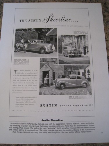 Austin sheerline car advert - austin,