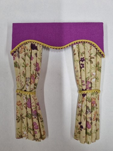 Dolls house miniature curtains - miniature,