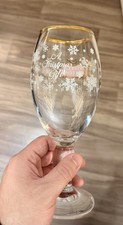 Stella Artois Pint Glass Chalice Festive Edition - ‘A Christmas Gift’ Snowflakes