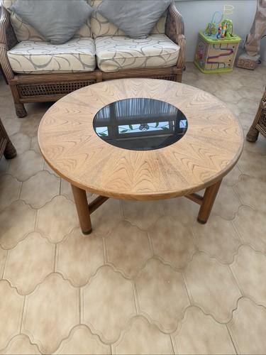 Vintage plan teak - vintage, circular