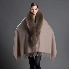 Women Wool Cape Pashmina Real