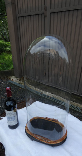 Antique large oval glass - antique,