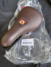 S&M Brown Leather BMX BIKE SEAT Slim Pivotal Fit GT SE SM Cult WTP BMX RACE new