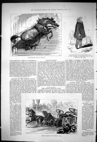 Old print 1875 horses steps - old,