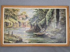 Vintage oil on board landscape