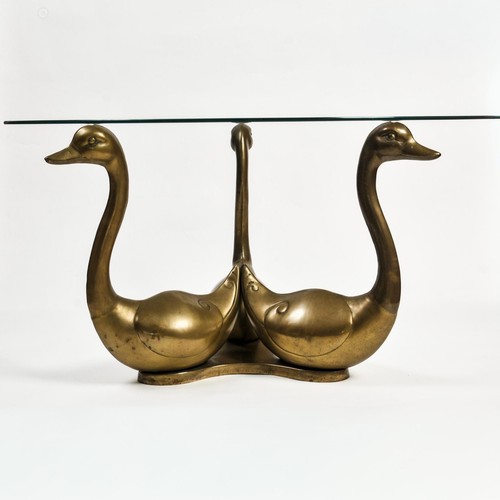 Vintage brass swan - brass,