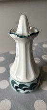 Vintage Woods Pottery Ceramic Olive Oil Bottle painted in rare green colour