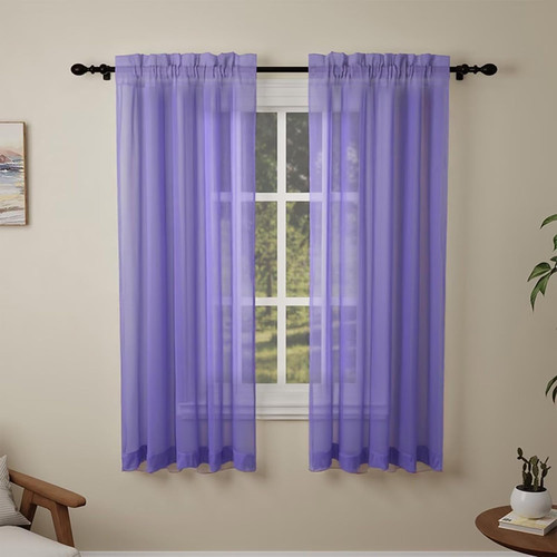 Purple voile curtains - voile,