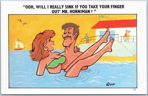 Vintage postcard cartoon humor - postcard,