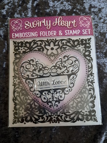 Swirly heart embossing folder - swirly,