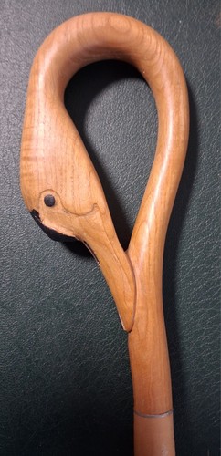 Lovely swan carved crook - swan,