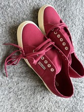 New Unworn Mens Superga Canvas Burgundy Trainers EU 44 UK 9.5