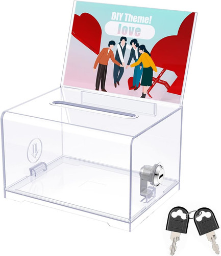 Acrylic donation box - acrylic, lock