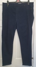 Size 20 Dark Blue Stretchy Denim Jeggings Jeans Cropped 28" Leg !