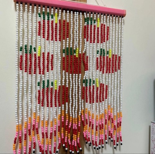 Vintage japanese beaded door - beaded,