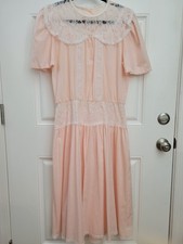 Vtg Pink Polka Dot Prairie