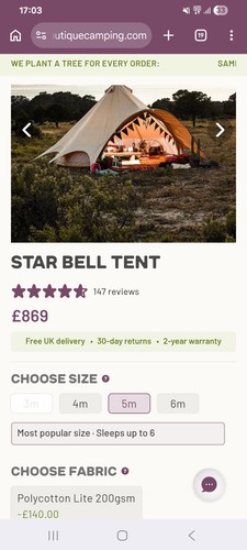 Boutique camping star bell - star,