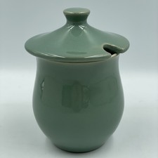 Denby Pottery • Vintage Manor Green Jam/Marmalade/Honey Pot Jar with Lid • VGC
