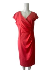 Zuppe Wrap Dress Size 16 Womens EU44 Pink Cap Sleeve Smart Fitted Zip Up Back