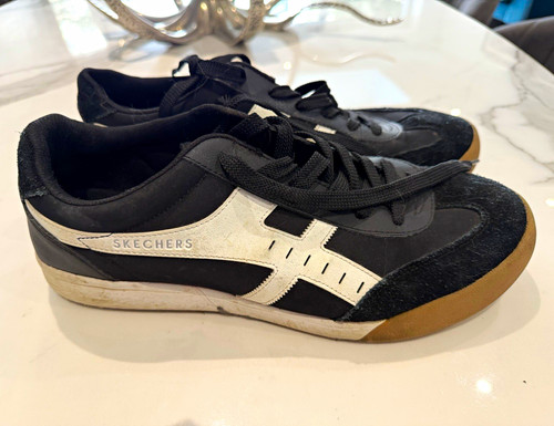 Skechers black white low - black/white, top