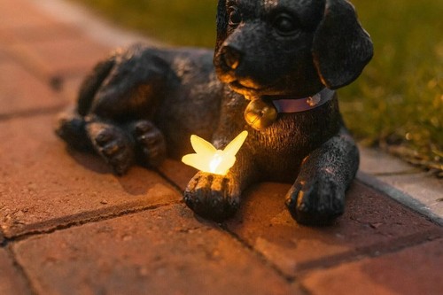 Solar dog garden ornament - garden,
