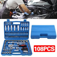 108 Pcs 1/4" & 1/2" Socket Ratchet Set Screwdriver Torx Set Hard Case NEW UK