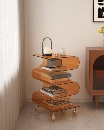 Modern curved rolling cart - curved,
