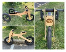 Trybike 4-in-1 Balance Bike Brown Wooden For Kids  15 Mths -6 Yrs Balance Bike