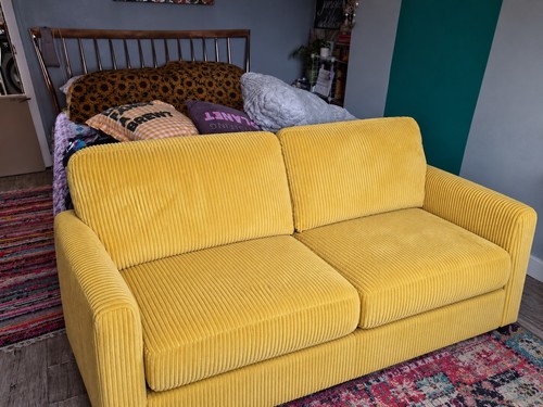 Yellow corduroy sofa - corduroy,