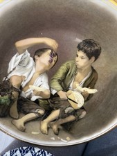 English Fine China The Beggar Boys Plate Depicting Boys Eating Fruits 27cm E2