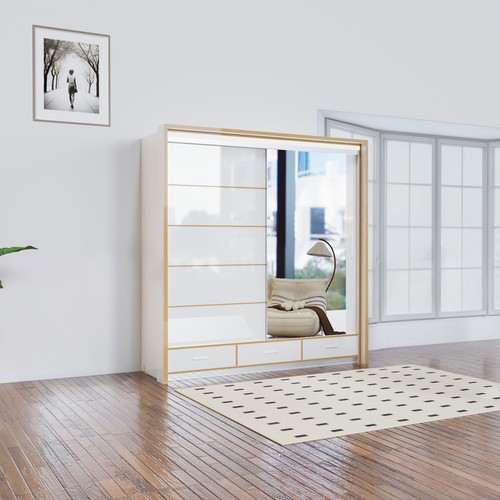 Sliding door wardrobe with - door,