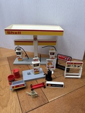 Vintage Playmobil Shell Garage Petrol Station & Accessories 1981 Collectible Toy