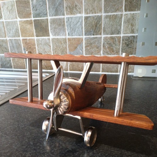 Wooden biplane ornament mango - wooden,