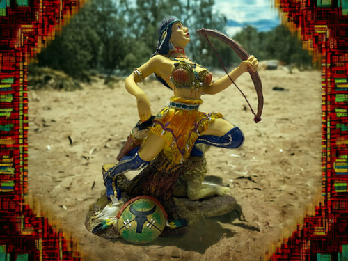 Native american warrior woman - american,