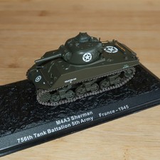 WWII M4A3 Sherman 756th Tank Battalion 5th US Army DeGostini Die-Cast Model